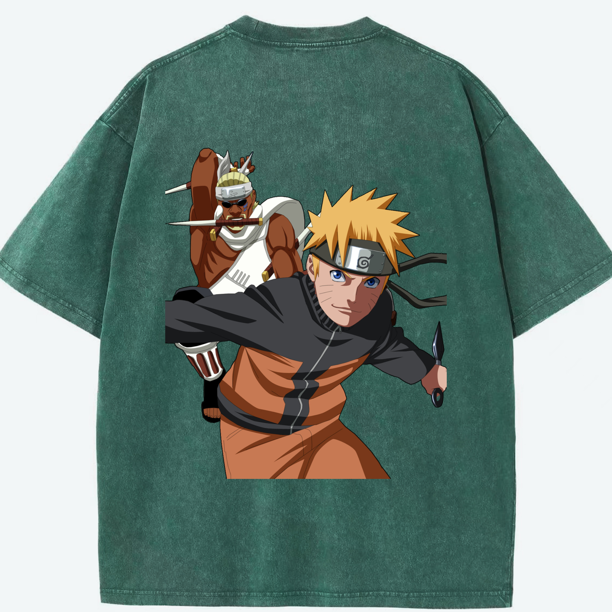 （画像用） NARUTO -ナルト- うずまき ナルト Uzumaki Naruto 綿100% ヴィンテージ風 半袖Tシャツ（背面プリント）